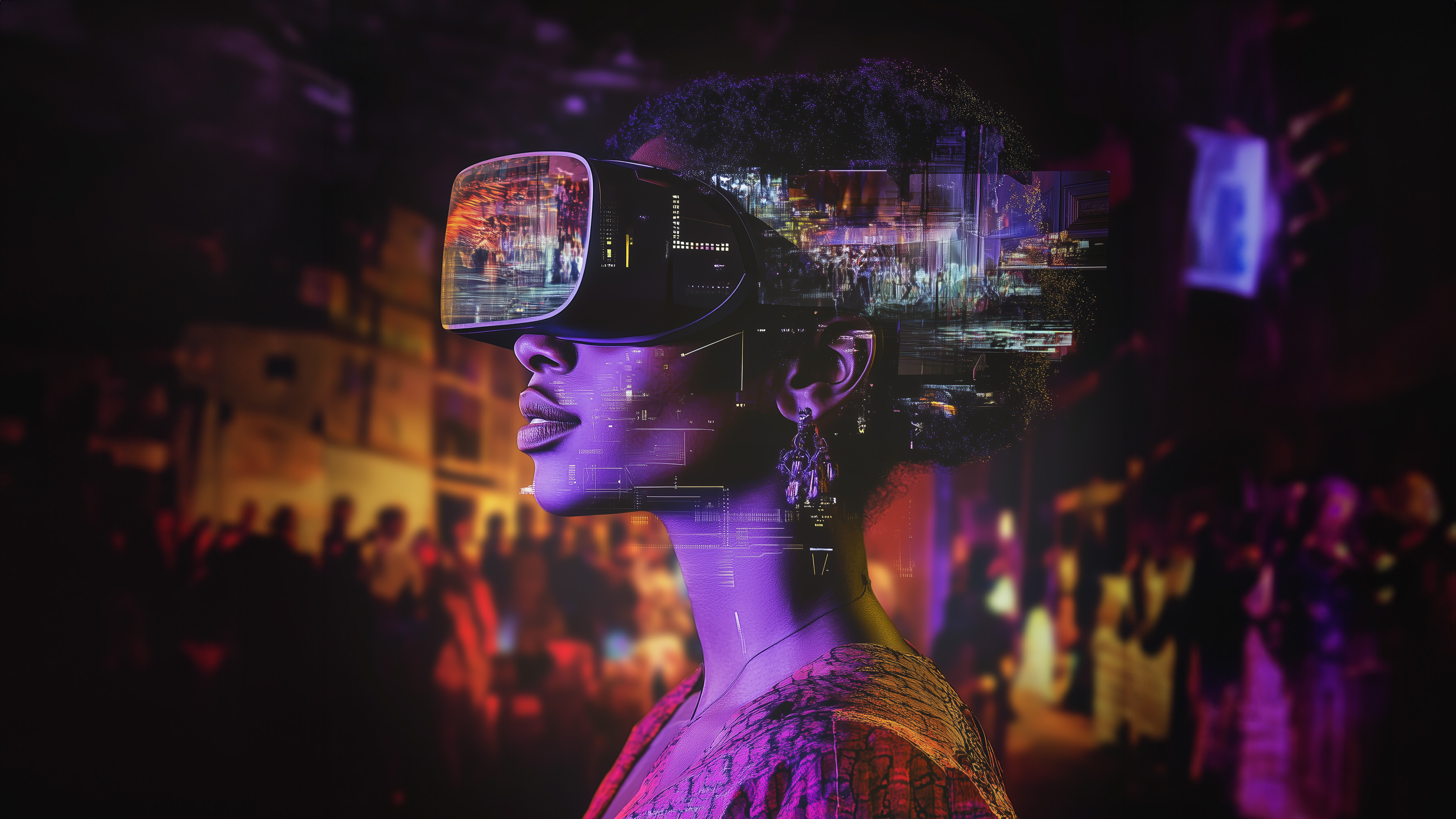 Black female wearing headset